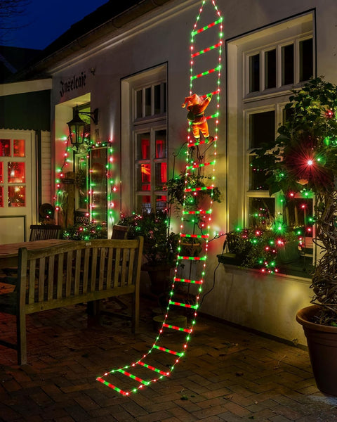 Toodour LED Christmas Lights - 10ft Christmas Decorative Ladder Lights with Santa Claus