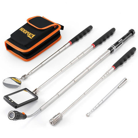 Telescoping Magnetic Pickup Tool Set-Extendable Magnet Flashlight with Inspection Mirror