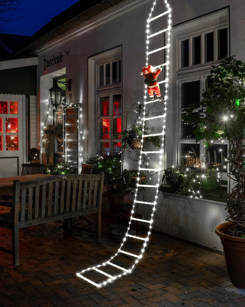 Toodour LED Christmas Lights - 10ft Christmas Decorative Ladder Lights with Santa Claus